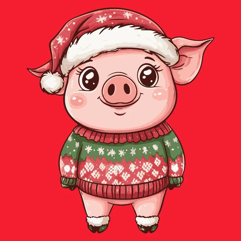 Schwein Weihnachten Xmas