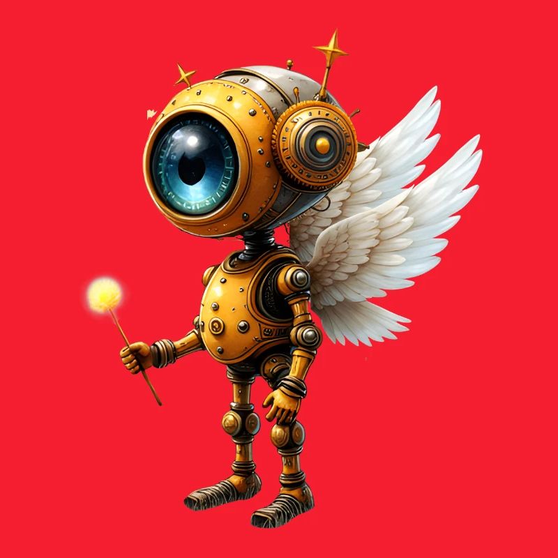 Steampunk Winged Robot