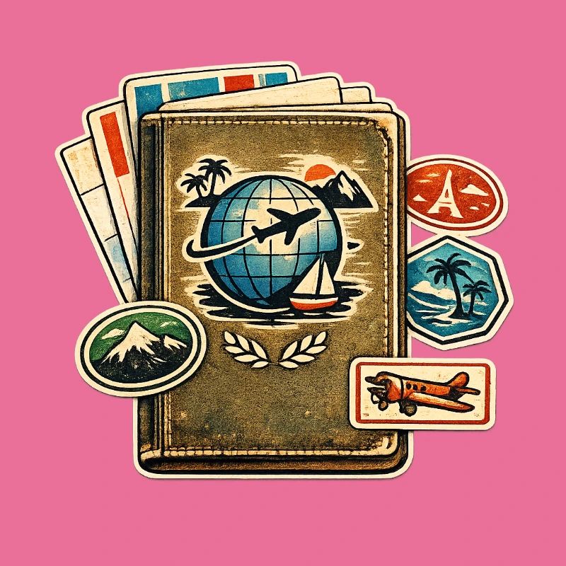 Retro Reiseglobus Stickerkollektion