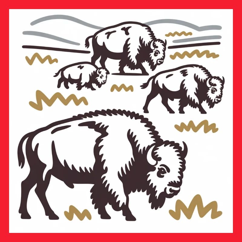 Bisonherde auf der Steppe