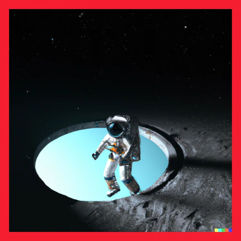 Astronaut in beiden Sphären