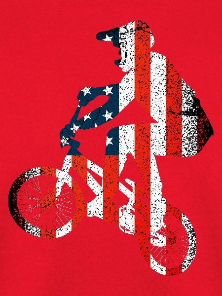 Stars and Stripes Biker Silhouette