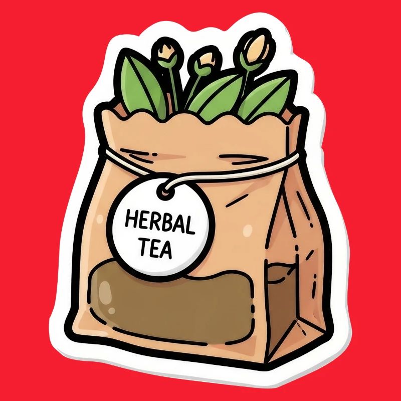 Kräutertee Beutel Pflanzenszene