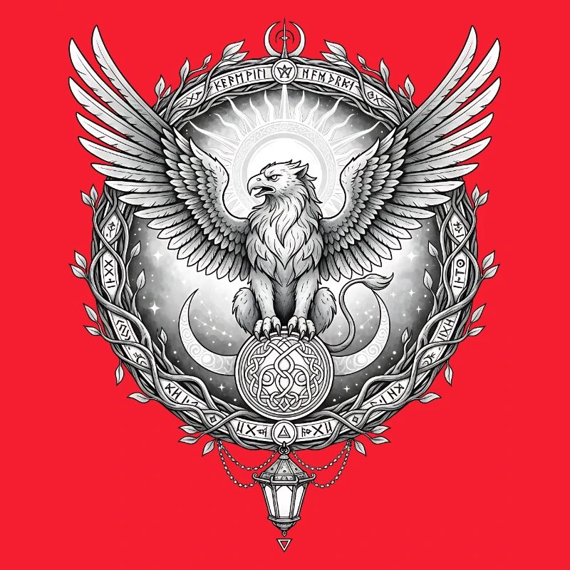 Kosmischer Adler mit Runenring