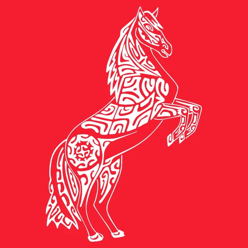 Tätowiertes weißes Pferd