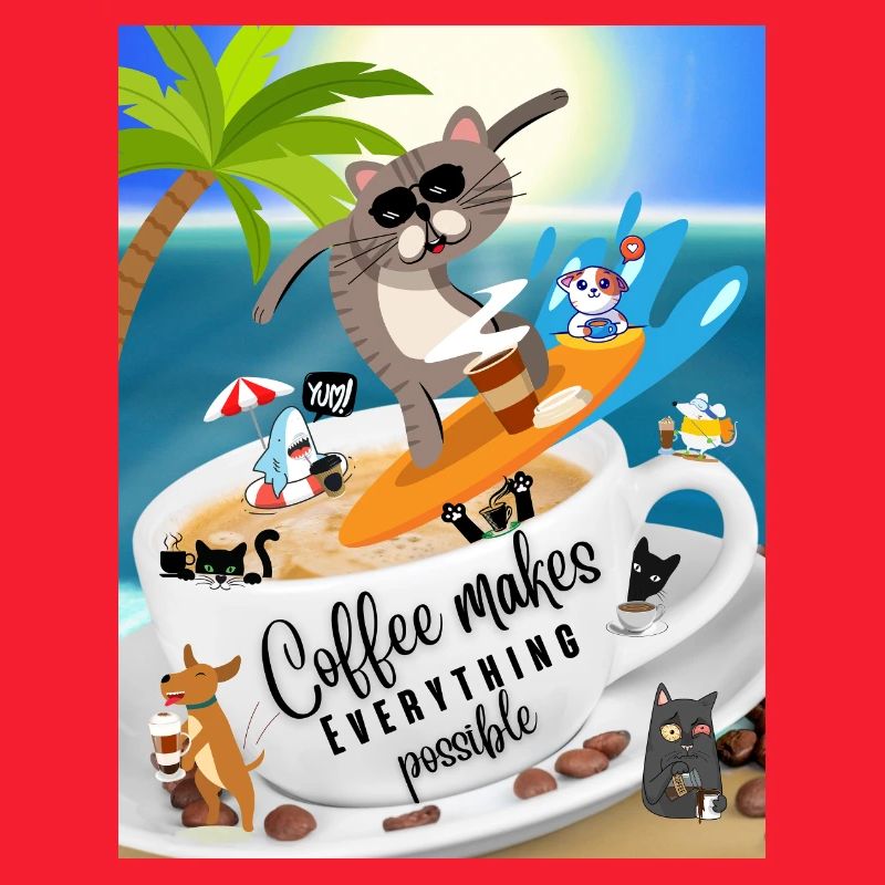 Spruch Humor - Coffee makes Everything possible