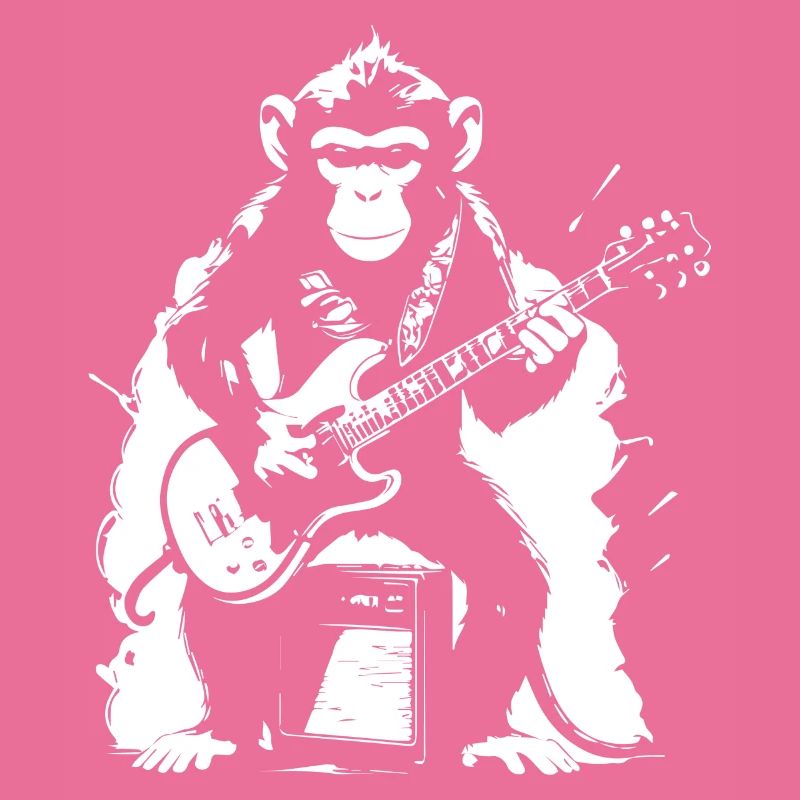 Funny Monkey spielt auf der E-Gitarre