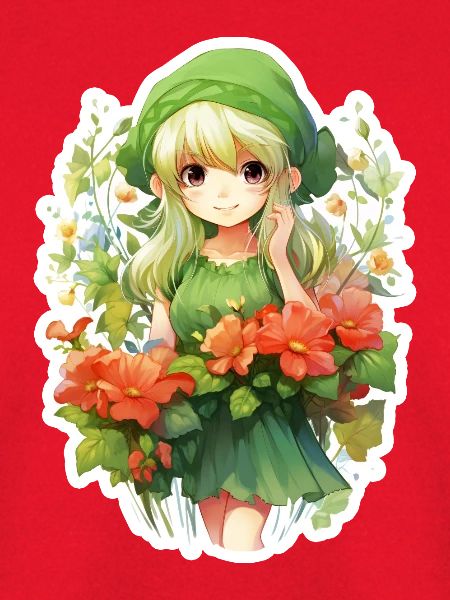 Blondes Elfenmädchen Blumenfeld Fantasy Shirt