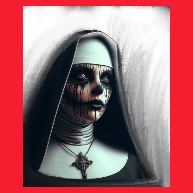 Dämonische Nonne im Nebel
