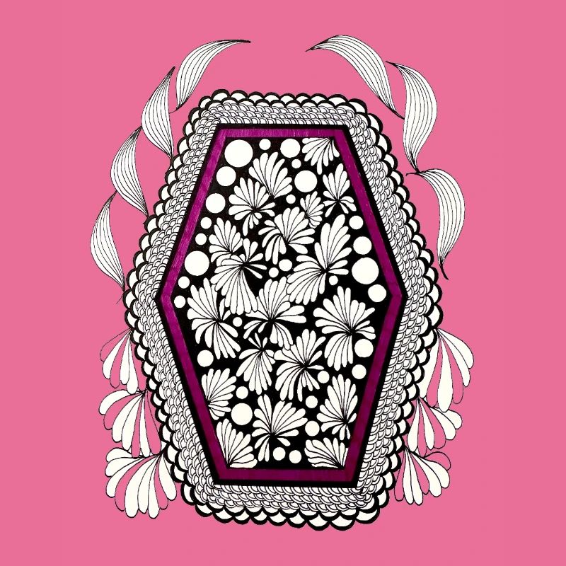 Blütenrahmen im Magenta-Frame