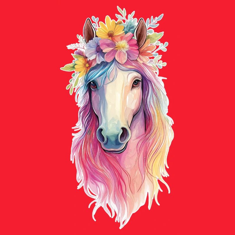 Pferd mit Blumen