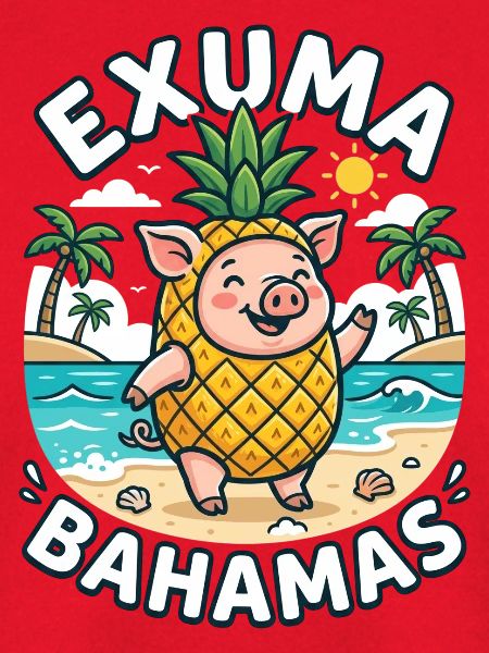 Exuma Bahamas Ananas Schwein