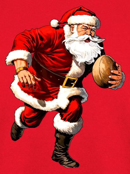 Weihnachtsmann Rugbyspieler
