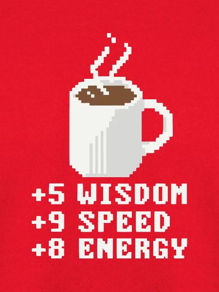 Pixelkaffee mit Statuswerten