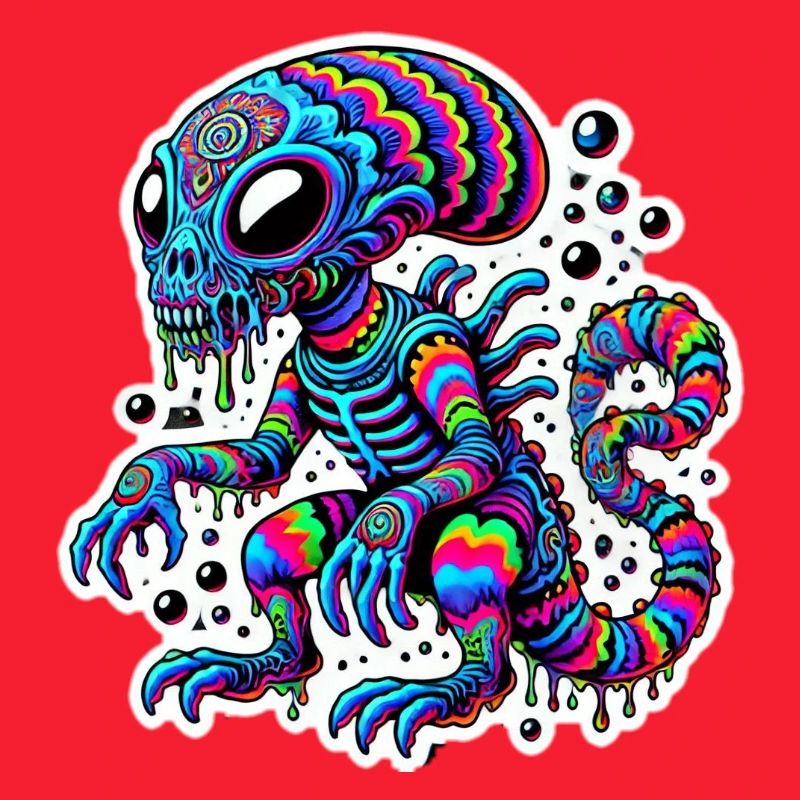 Motif de créature extraterrestre colorée