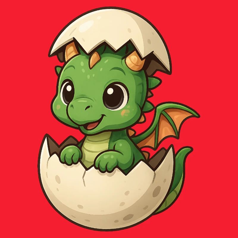 Bébé Dragon Mignon, Tout Juste Éclos. pour Enfants