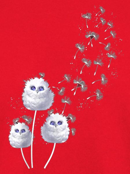 Flauschige Eulen im Löwenzahnflug