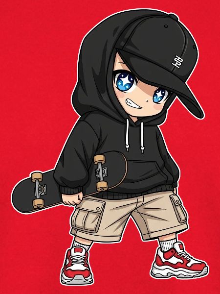 Urban Skateboarder Cartoon Design