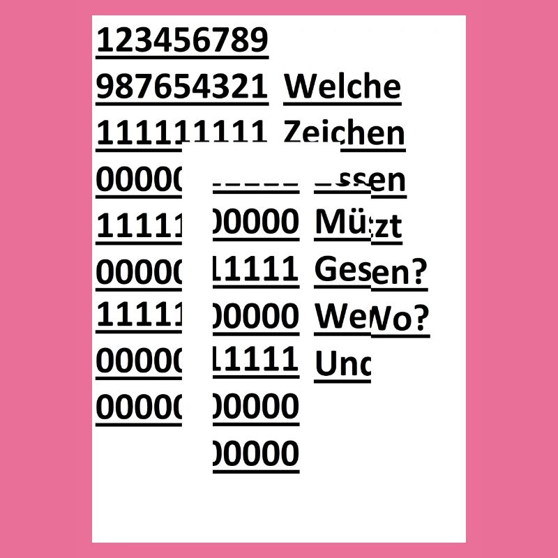 Zahlen Text Glitch