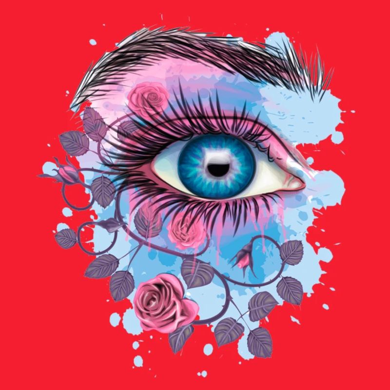 Blaues psychedelisches blumiges Auge