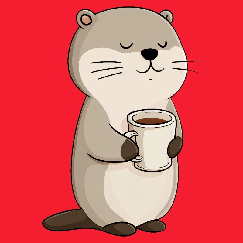 Cozy Otter Coffee Moment