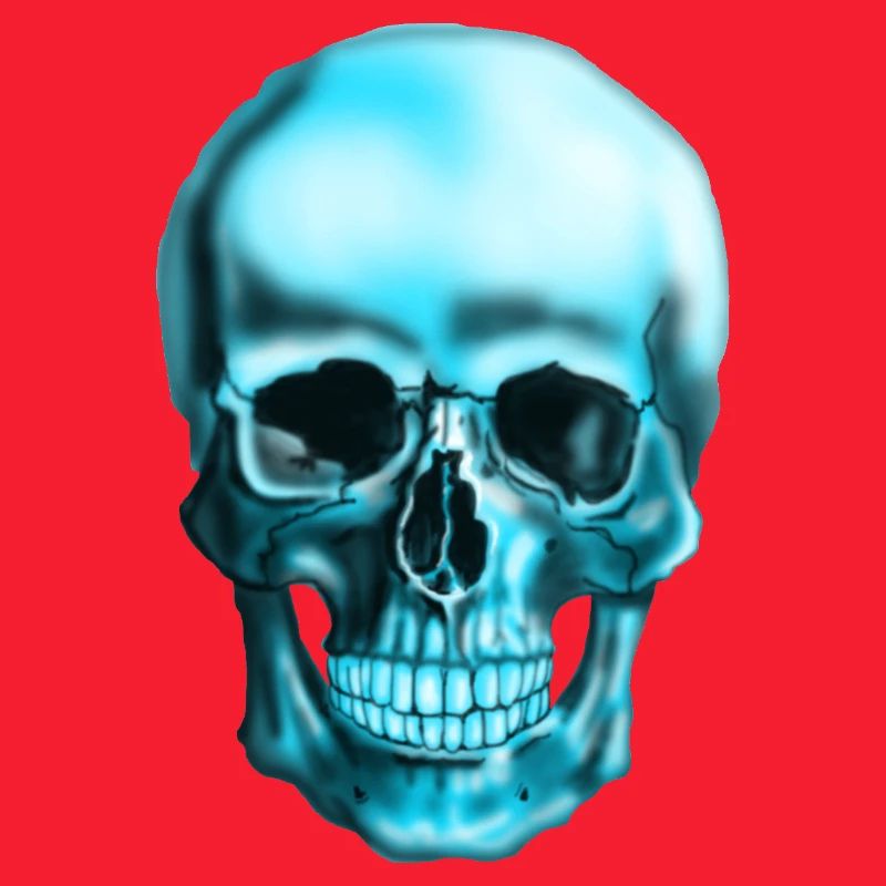 Blauer Schädel Neonprint