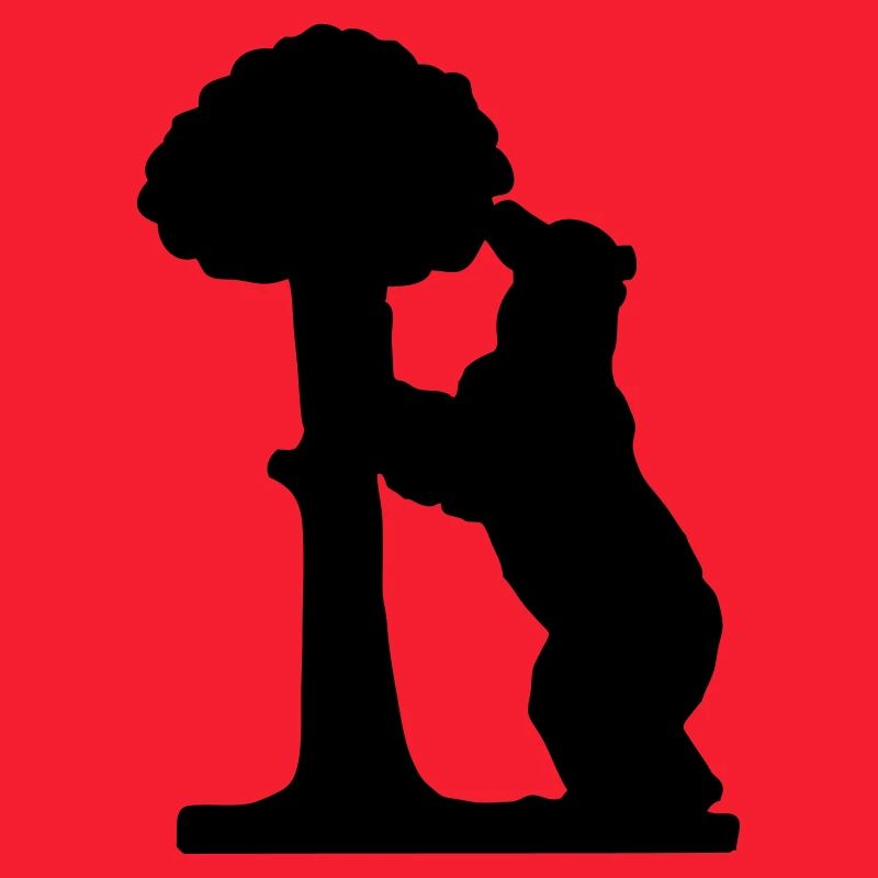 drawing silhouette bear and strawberry tree madrid