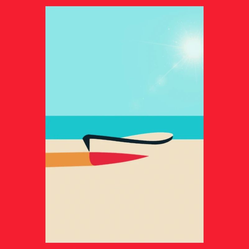 Bateau sur la plage – été, soleil, mer