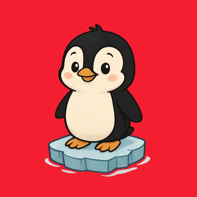 Niedlicher Pinguin auf Eisblock