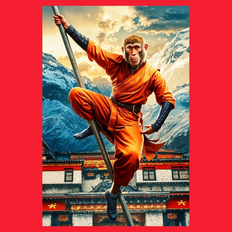 Singe humanoïde Moine Shaolin