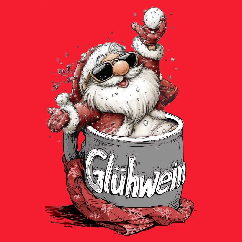 Glühwein Santa Becher Motiv