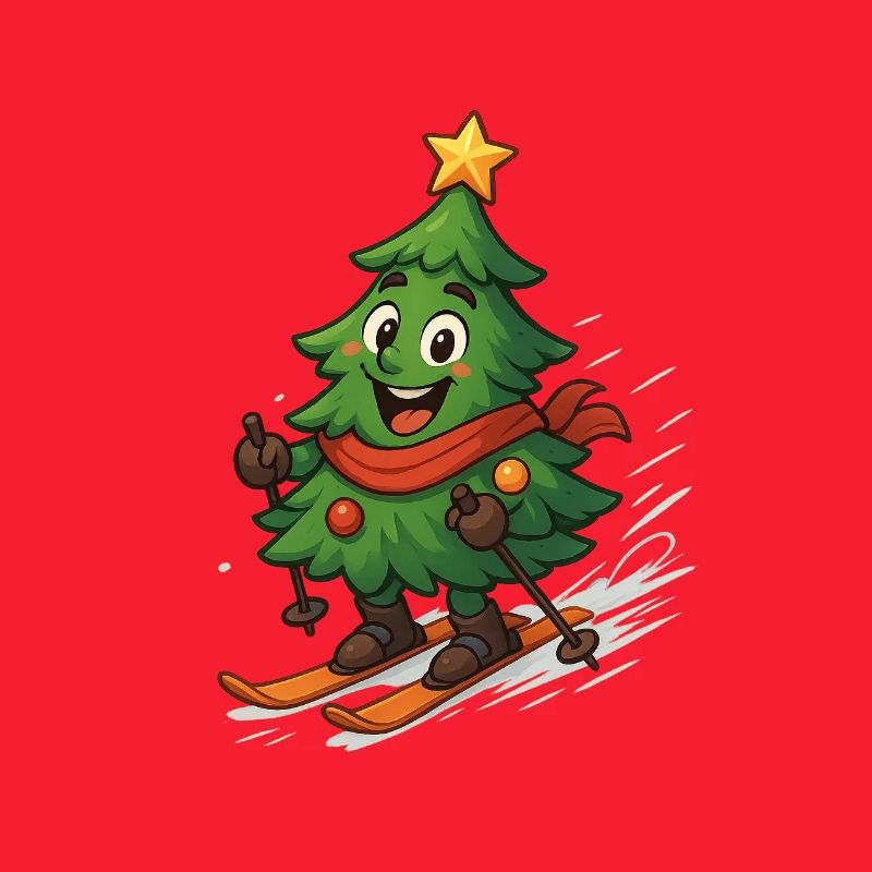Weihnachtsbaum auf Skiern
