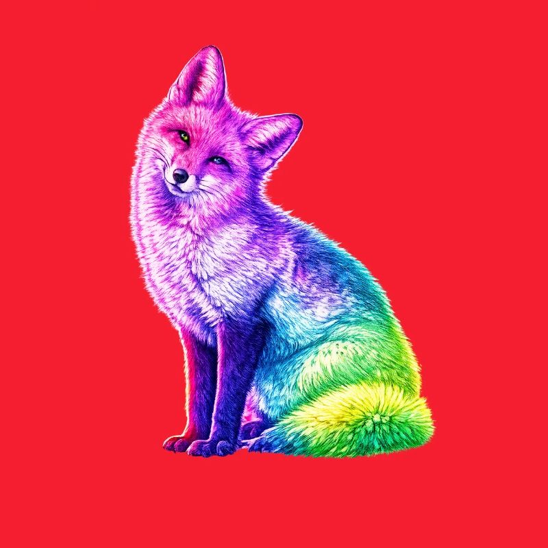 Regenbogenfuchs Farbkunst