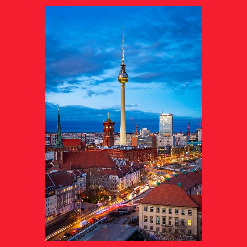 Berlin Skyline Abendlicht