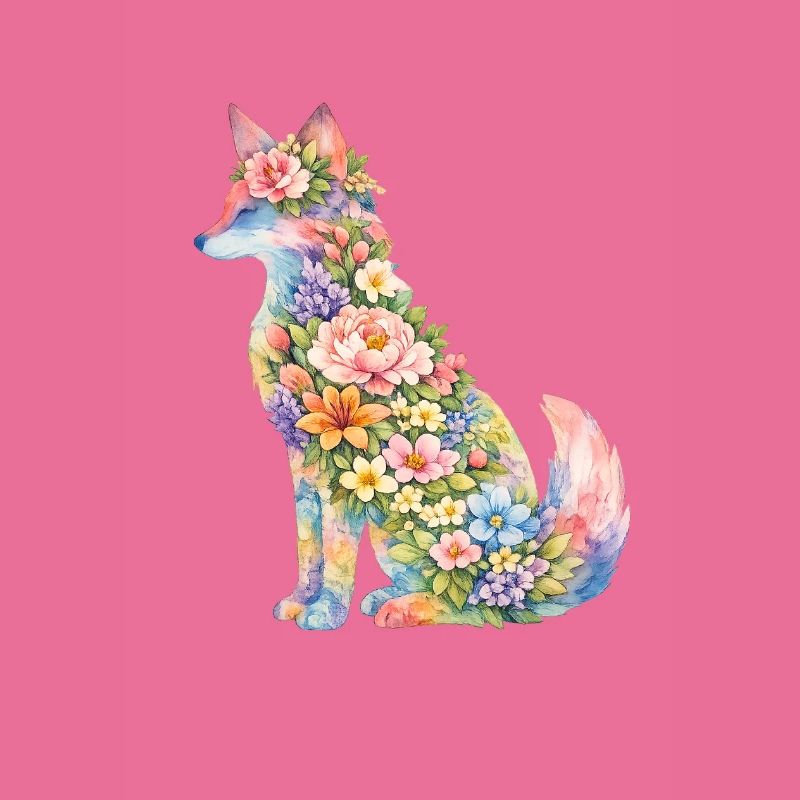 Fuchs Silhouette Blumen