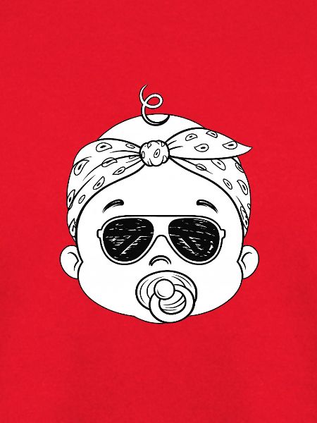 Rebellisches Baby mit dunkler Brille