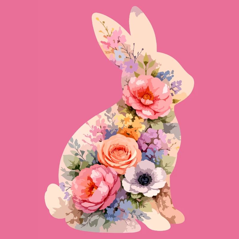 Hase Pastell Blumen