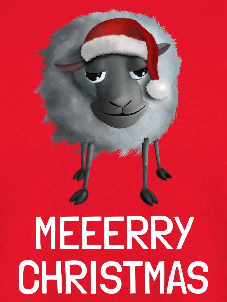 Meeerry Christmas Schaf - Mit Weihnachtsmütze
