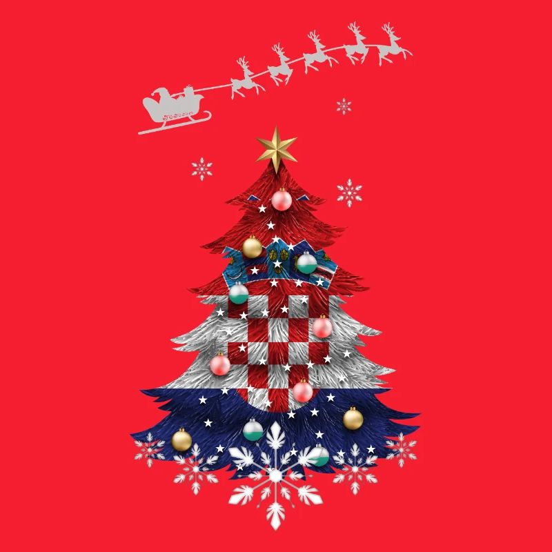 Weihnachtsbaum mit Kroatien-Flagge