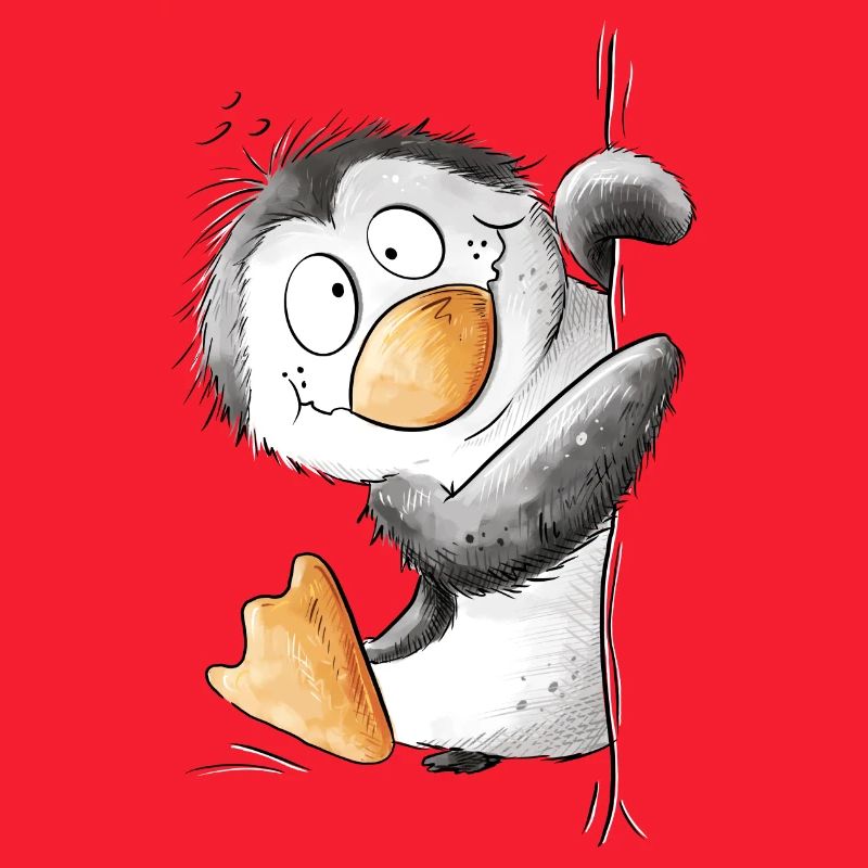 Drolliger Pinguin Wildtier Tiermotiv Cartoon