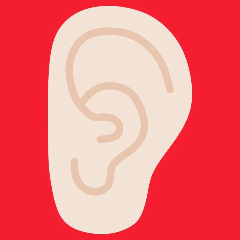 Ear: Soft Peach Line Art