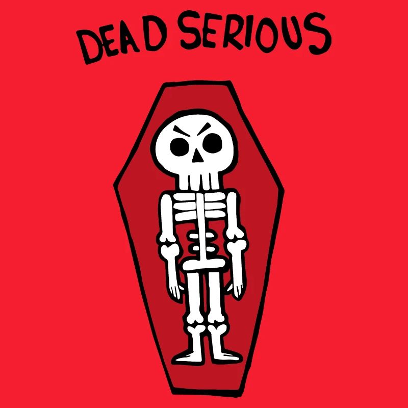 Dead Serious Skeleton In A Coffin