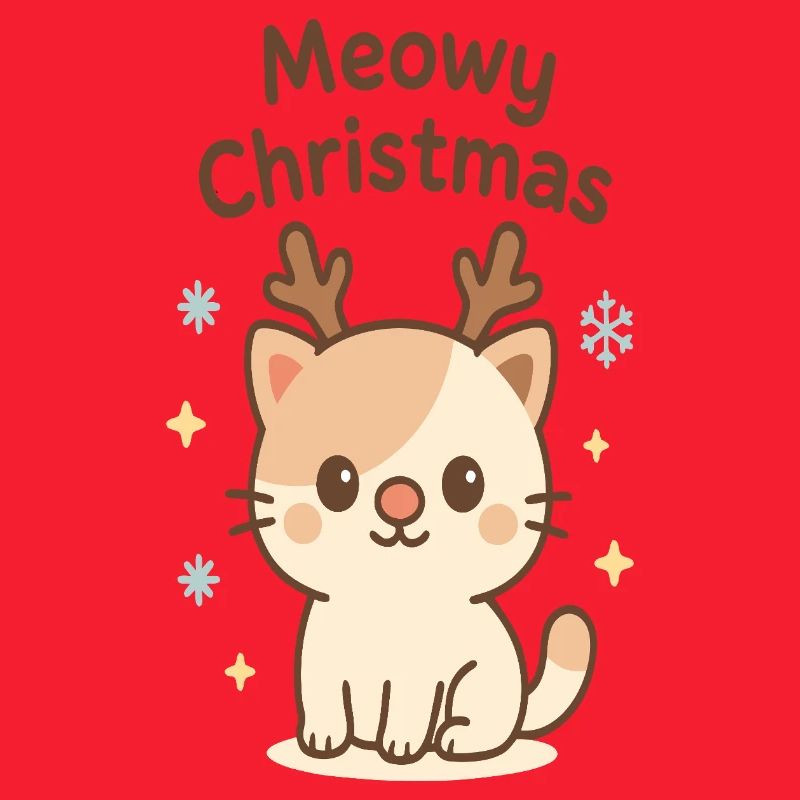 Meowy Christmas Katze mit Geweih