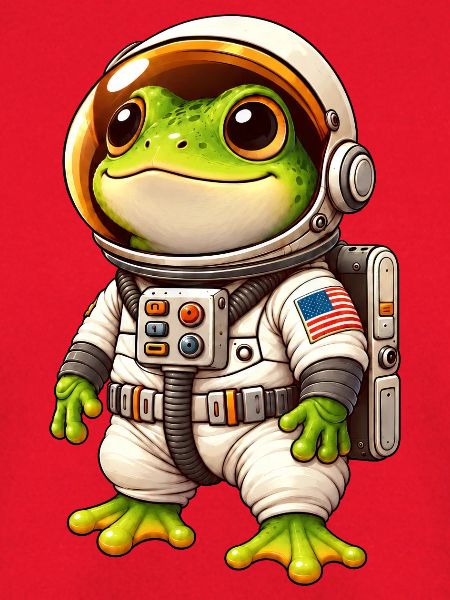 Frosch Astronaut Weltraum Entdecker Cartoon