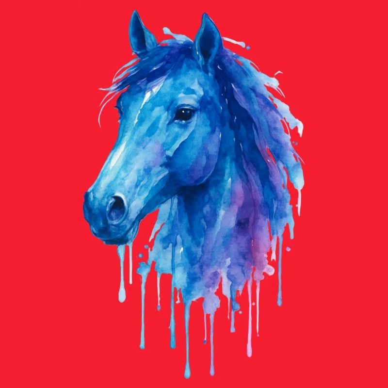 Aquarell Pferd - Reiten