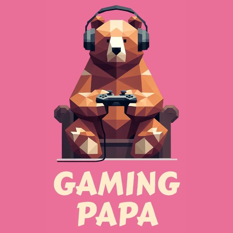 Bear mit Gaming-Headset und Controller
