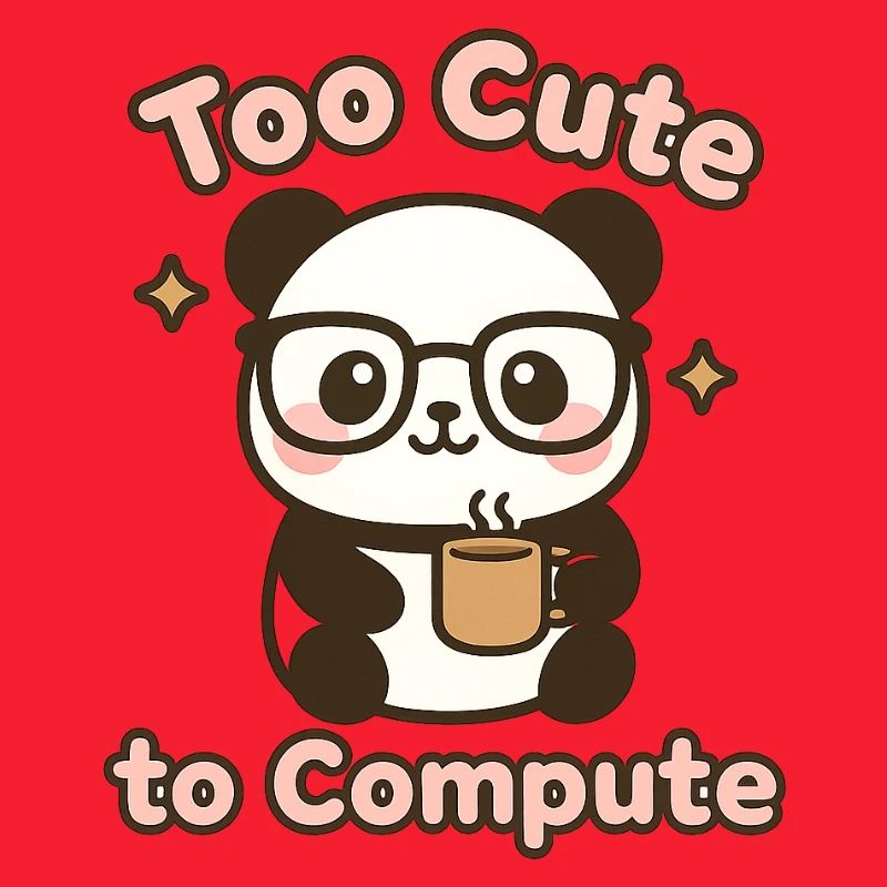 Süßer Panda mit Brille und Kaffeetasse