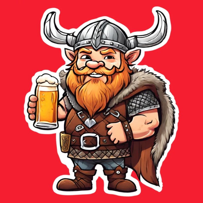 Fröhlicher Wikinger mit Bier
