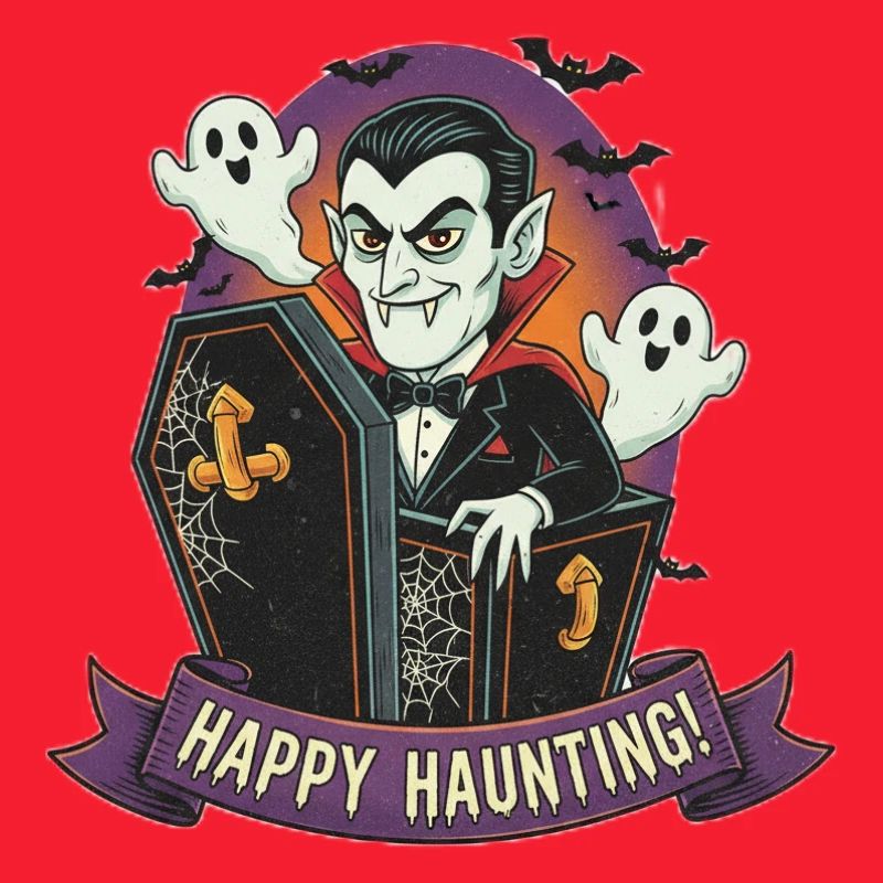 Vampire dans un cercueil pour Halloween