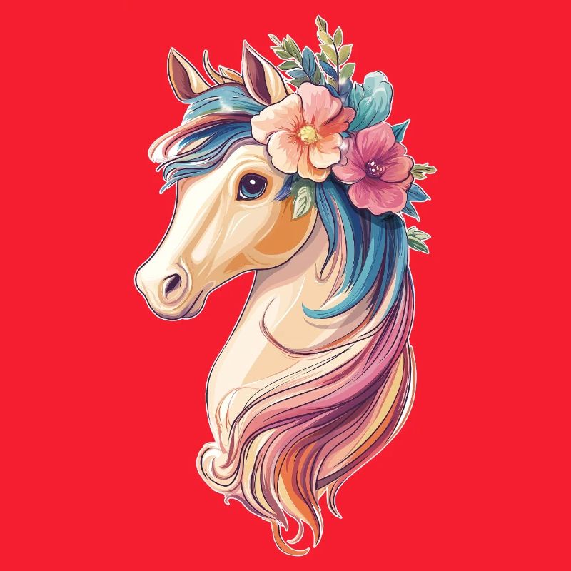 Pferd mit Blumen